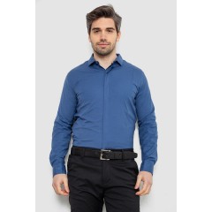 Сорочка чоловіча однотонна, колір джинс, 186R2100