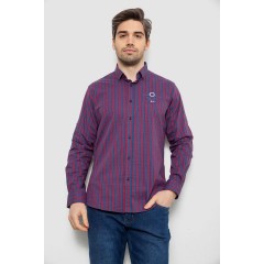 Сорочка чоловіча в смужку, колір бордово-синій, 186RM01