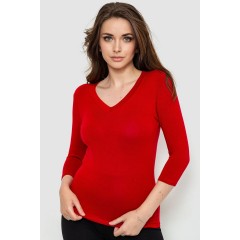Жіночий лонгслів укорочений з рукавом 3/4, колір бордовий, 186R509