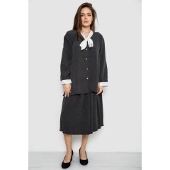Костюм жіночий класичний у горох, колір чорно-білий, 167R3002