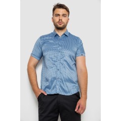 Сорочка чоловіча з принтом, колір блакитний, 214R6917-5