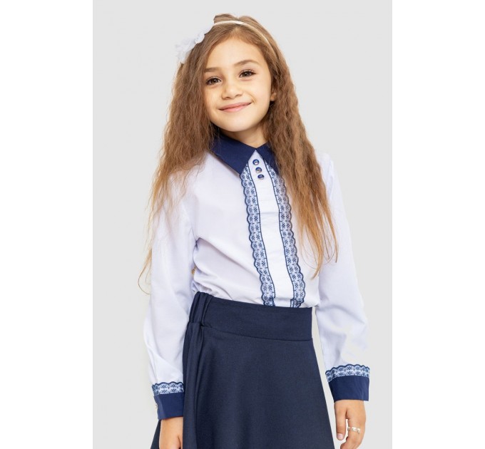 Блузка ошатна для дівчаток, колір біло-синій, 172R205-5