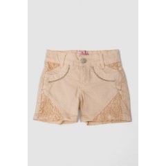 Шорти джинсові для дівчинки, колір бежевий, 247R10033