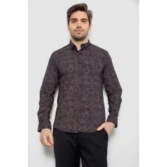 Сорочка чоловіча з принтом, колір коричневий, 186R6053