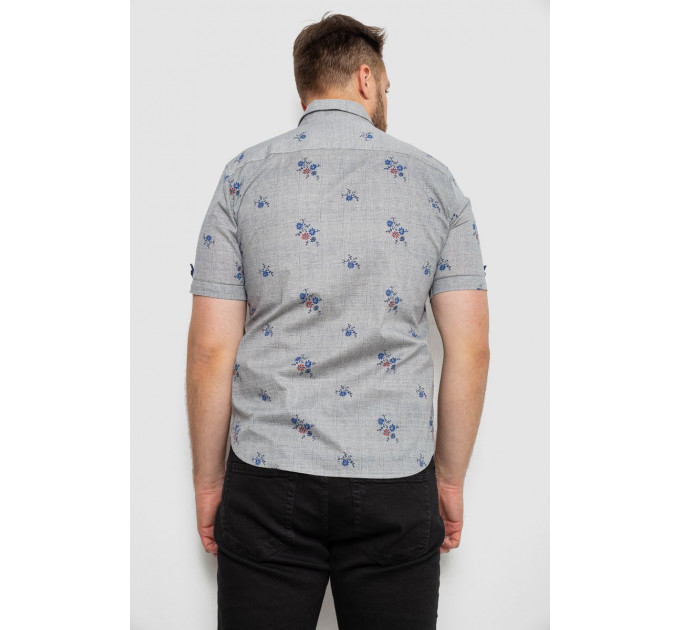 Сорочка чоловіча з принтом, колір сірий, 214R6917-88
