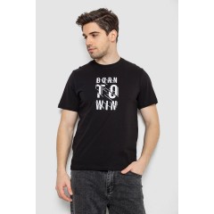 Футболка мужская с принтом, цвет черный, 241R1901