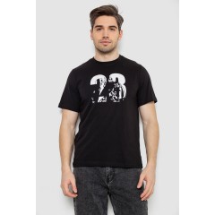 Футболка мужская с принтом, цвет черный, 241R1906