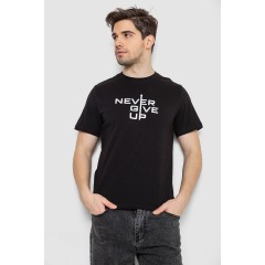 Футболка мужская с принтом, цвет черный, 241R1905
