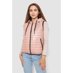 Жилетка женская дутая, цвет пудровый, 102R380-1