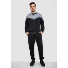 Спортивный костюм мужской, цвет серо-черный, 244R9147