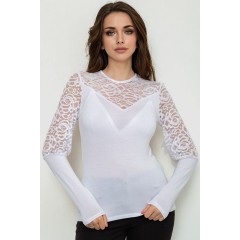 Лонгслив тонкий женский, цвет белый, 186R621
