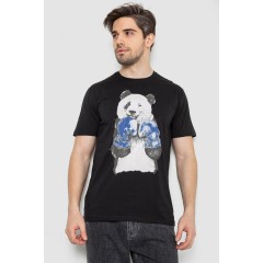 Футболка мужская с принтом, цвет черный, 244R5996