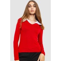 Лонгслив женский с воротником, цвет красный, 186R308