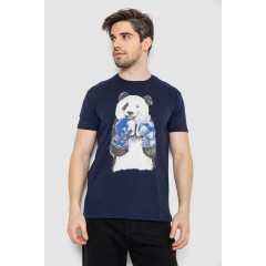 Футболка мужская с принтом, цвет темно-синий, 244R5996