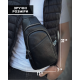 Сумка-слинг мужская через плече 17х32х8, бананка из натуральной кожи TIDING BAG A25F-515-1A черная