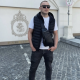 Сумка-слинг мужская через плече 17х32х8, бананка из натуральной кожи TIDING BAG A25F-515-1A черная