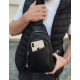 Сумка-слинг мужская через плече 17х32х8, бананка из натуральной кожи TIDING BAG A25F-515-1A черная