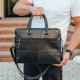 Шкіряна чоловіча ділова сумка 38x29x8, папка портфель для роботи  Tiding Bag 30987 чорна