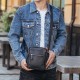 Чоловіча барсетка 18х21х7, сумка шкіряна планшетка через плече Tiding Bag SK N5386 чорна