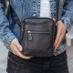 Чоловіча барсетка 18х21х7, сумка шкіряна планшетка через плече Tiding Bag SK N5386 чорна