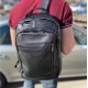 Городской мужской кожаный рюкзак 28х42х18, сумка на плечи для ноутбука Tiding Bag B2-03555A, черная