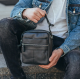 Сумка-барсетка мужская 19х22х5, мессенджер через плечо кожаная Tiding Bag BON6165 черный