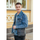 Сумка-барсетка мужская 19х22х5, мессенджер через плечо кожаная Tiding Bag BON6165 черный