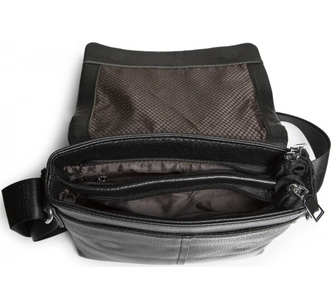 Мужская сумка планшет через плечо 23х26х6, кожаная барсетка Tiding Bag SK A75-181 черная