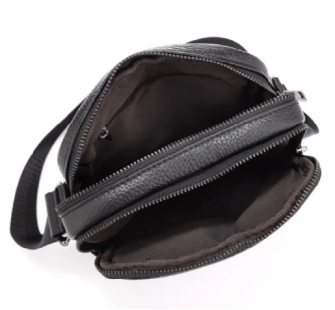 Сумка мужская через плечо 17х21х5, барсетка для учебы, мессенджер для телефона Tiding Bag IT-73302 черная