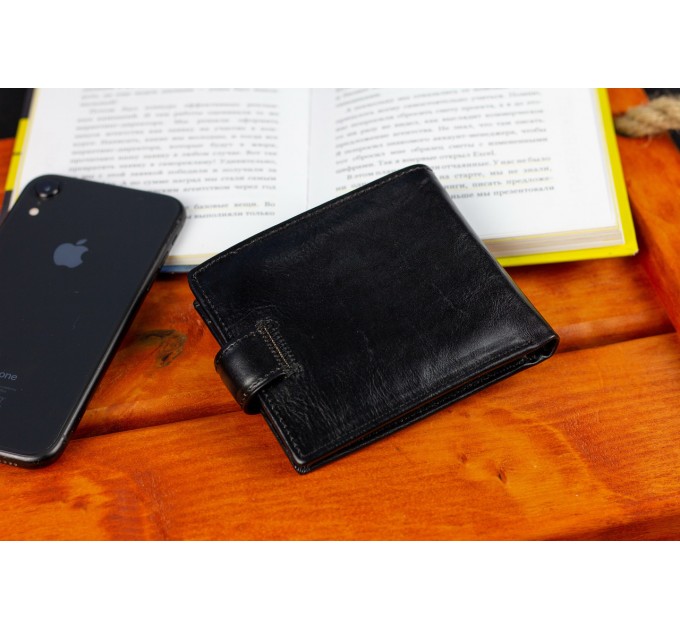 Чоловіче портмоне з натуральної шкіри ST Leather В104 Чорний