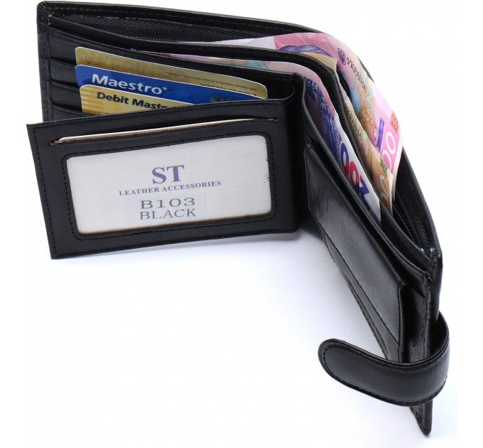 Стильне шкіряне портмоне ST Leather В 103 Чорний