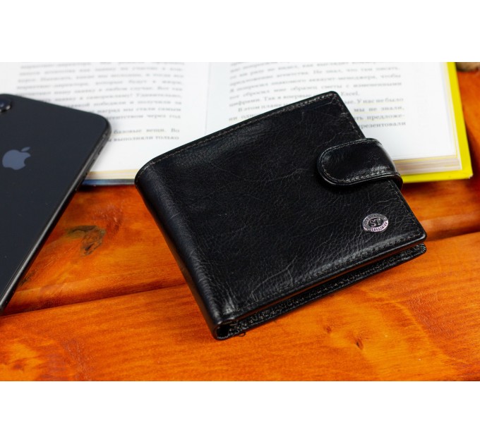 Стильне шкіряне портмоне ST Leather В 103 Чорний