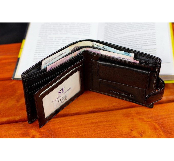 Стильне шкіряне портмоне ST Leather В 103 Чорний