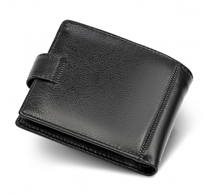 Класичне чоловіче портмоне з натуральної шкіри ST Leather ST102 Чорний