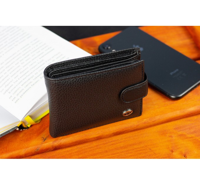 Класичне чоловіче портмоне з натуральної шкіри ST Leather ST102 Чорний