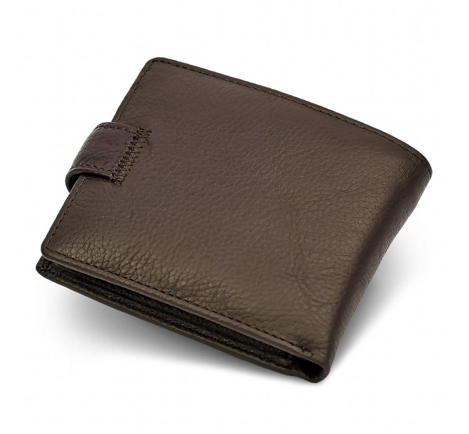 Кожаное мужское портмоне на кнопке ST Leather ST104 Коричневое