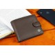 Кожаное мужское портмоне на кнопке ST Leather ST104 Коричневое
