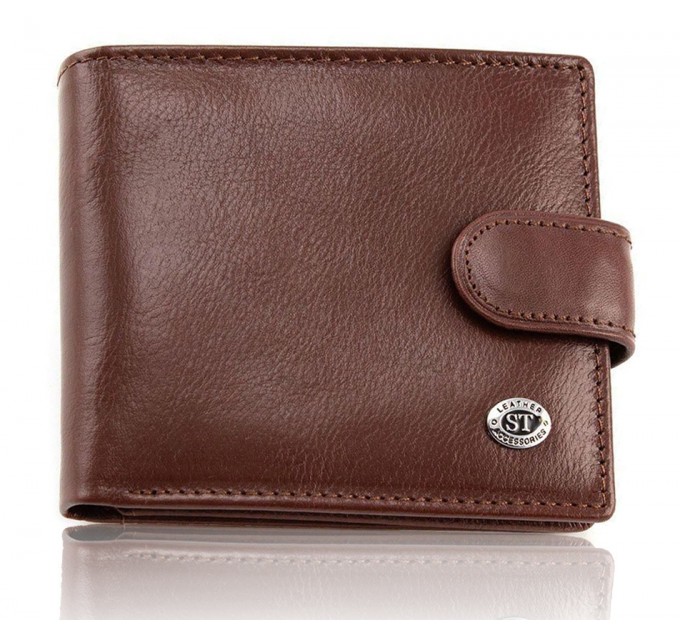 Стильне шкіряне чоловіче портмоне ST Leather В103 Коричневий
