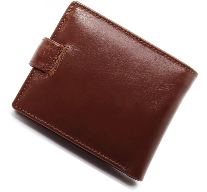 Коричневе чоловіче портмоне з натуральної шкіри з фіксацією ST Leather ST103
