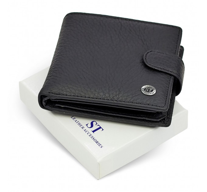 Мужское портмоне из натуральной кожи ST Leather ST153 черный