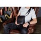 Месенджер із клапаном через плече 24х20х6, шкіряна барсетка Tiding Bag TD-20033 чорна