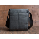 Кожаная мужская сумка-месенджер 21x24x6, барсетка из натуральной кожи Tiding Bag 9389 черная