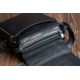 Кожаная мужская сумка-месенджер 21x24x6, барсетка из натуральной кожи Tiding Bag 9389 черная