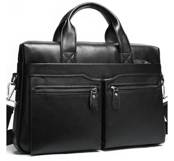 Мужская сумка для офиса 39x28×8, портфель папка для ноутбука и бумаг SK N76955 черный