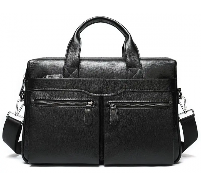 Мужская сумка для офиса 39x28×8, портфель папка для ноутбука и бумаг SK N76955 черный