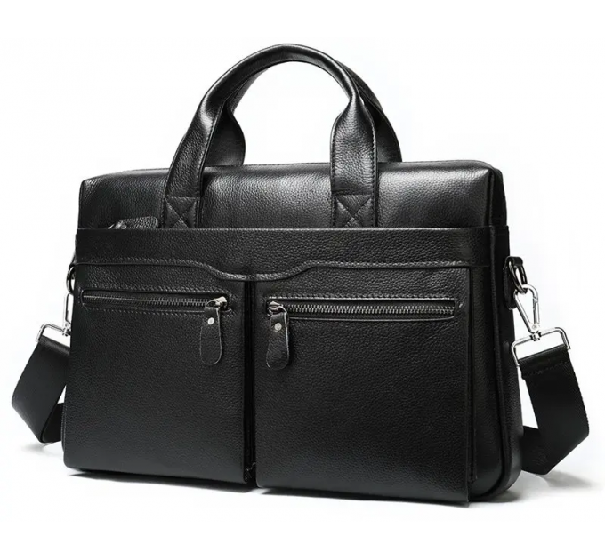 Мужская сумка для офиса 39x28×8, портфель папка для ноутбука и бумаг SK N76955 черный