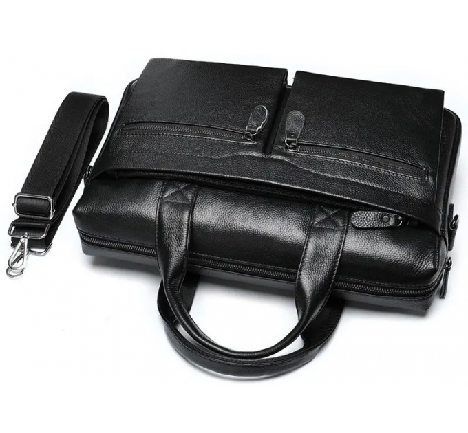 Мужская сумка для офиса 39x28×8, портфель папка для ноутбука и бумаг SK N76955 черный