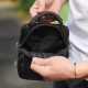 Мужская сумка-барсетка кожаная 17x21x9, сумочка планшет для гаджетов Tiding Bag 32051 черная