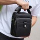 Мужская кожаная универсальная сумка 24х20х8, барсетка из кожи, сумочка для мужчин с регулировкой ручки, черная