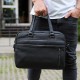 Офисная мужская сумка через плечо 39х29х10, кожаный портфель-мессенджер для бизнеса, черный